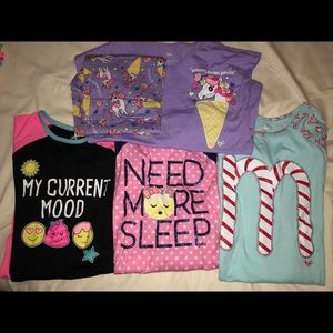4 pack Justice pajamas (gowns and top / pants)